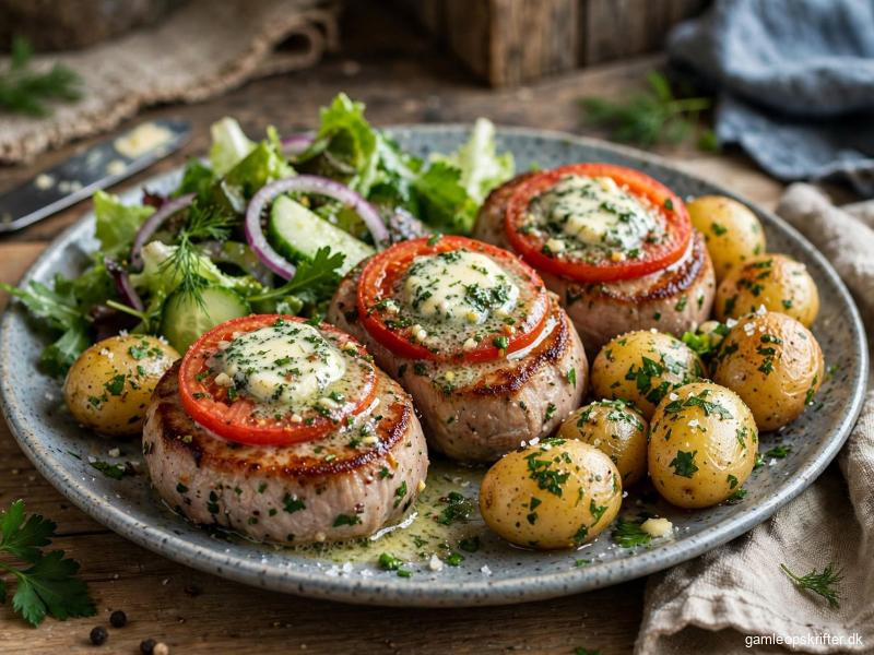 Mørbradbøf med tomat og persillesmør