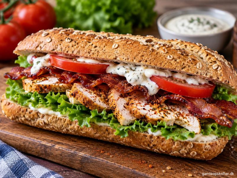 Sandwich med kylling og bacon